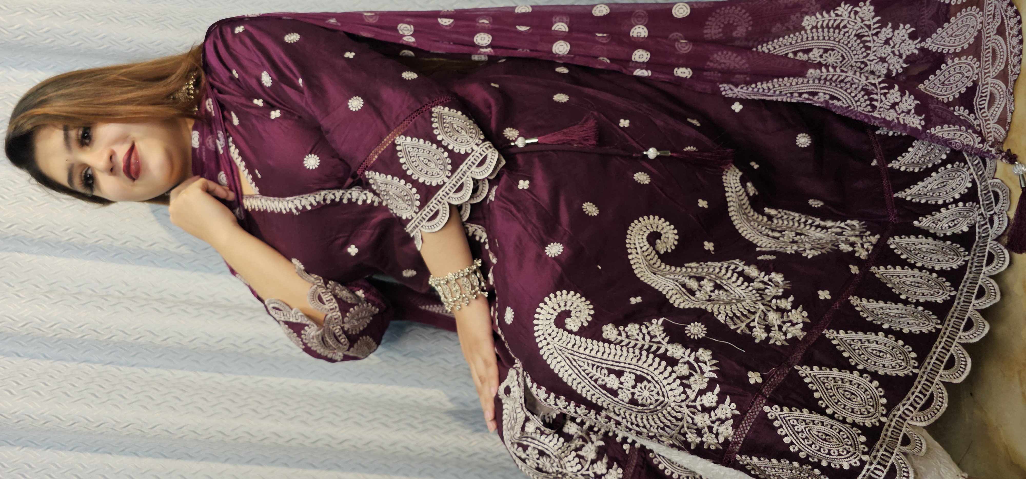 ✨ এলিগ্যান্ট ইন্ডিয়ান আংরাখা স্টাইল রেডিমেট গাউন ✨